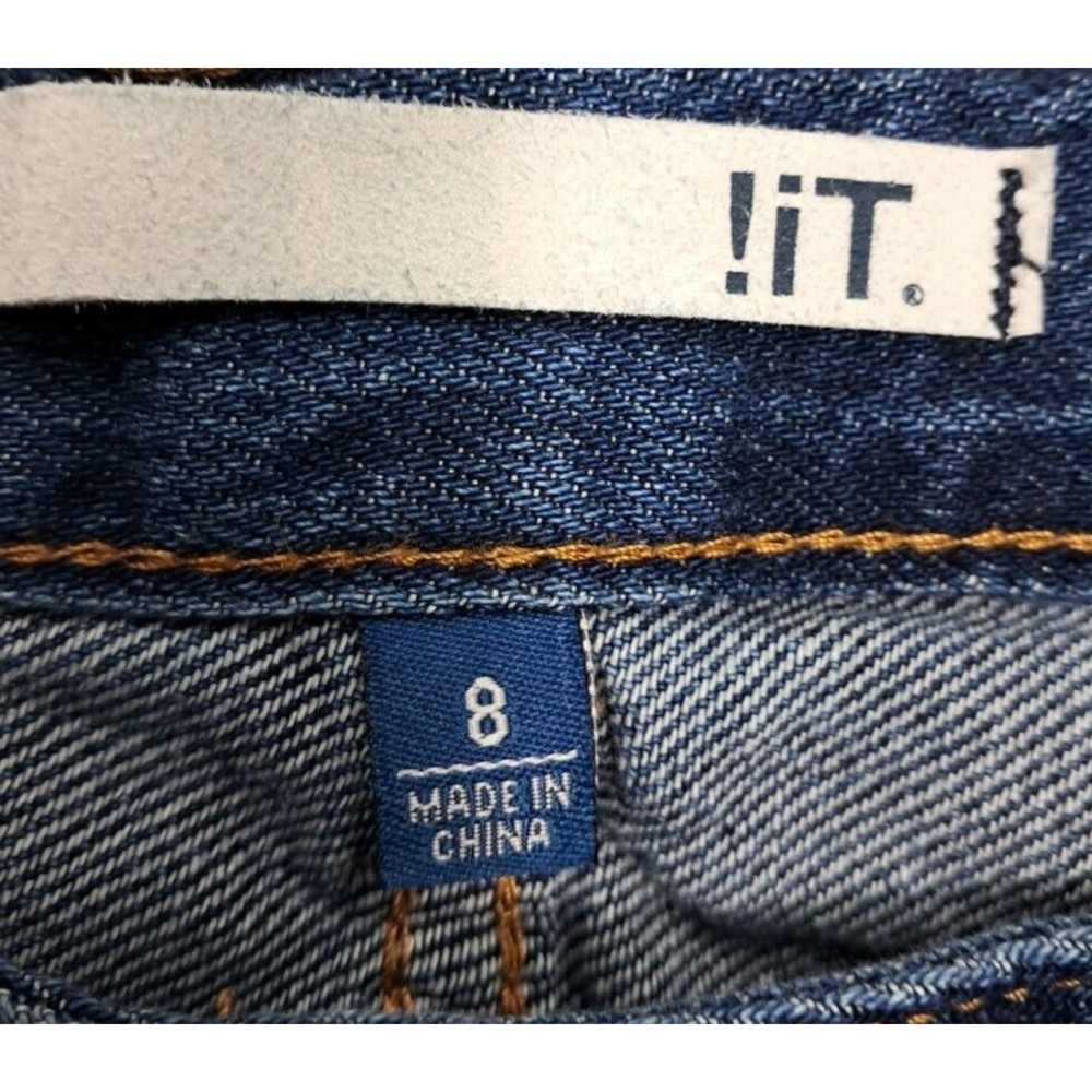 !IT Marty Jeans Womens Sz 8 High Rise Straight Leg Ankle Denim Blue Stretch - Picture 5 of 15